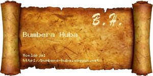 Bumbera Huba névjegykártya